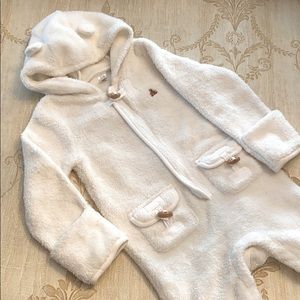 🤍Baby Gap White Teddy Fleece Suit